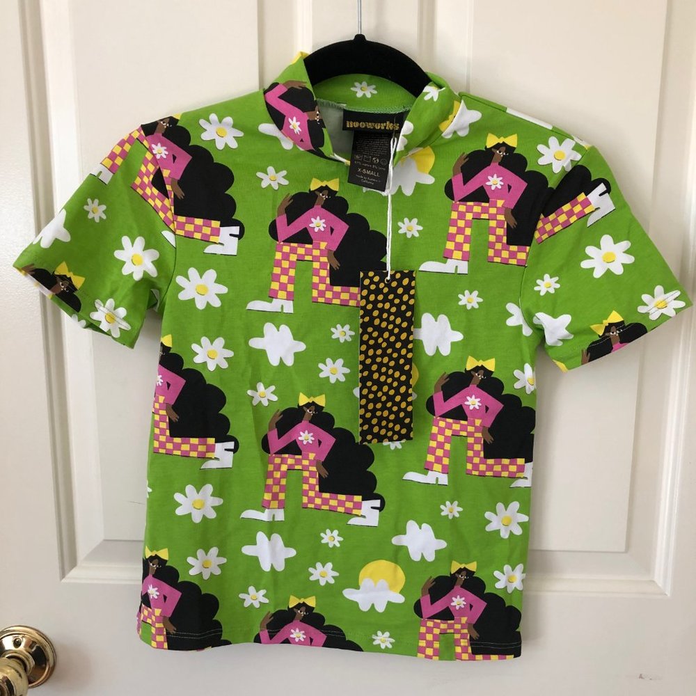 Nooworks Mock Neck Checkered Lady NWT size XS - Picture 2 of 4